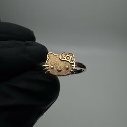 14k Yello Gold Hello Kitty Ring