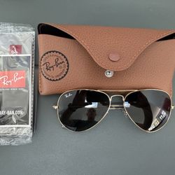  Genuine Ray-Ban Gold Aviator Metal Sunglasses Round