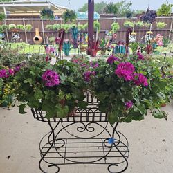 Long Plant Stand. Yard Art, Plants, Planters. Clay Pots. Talavera $60 each