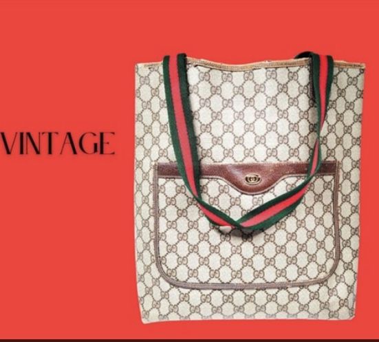 Gucci vintage GG web shopping tote in good condition