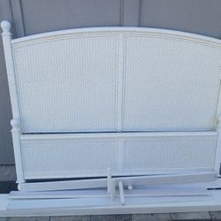 Pier One Queen Wicker Headboard And Footboard And Frame 