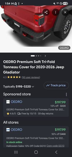 OEDRO Soft Tri-Fold Oedro Cover for Jeep Gladiator