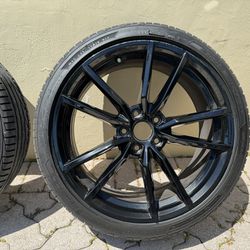 2019 Volkswagen Golf R MK7.5 R Pretoria 19" Gloss Black Wheels with New Tires and 2 10mm Spacers 