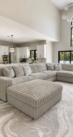 CORDUROY SLEEPER SECTIONAL - U SHAPED 🤍👌🏻