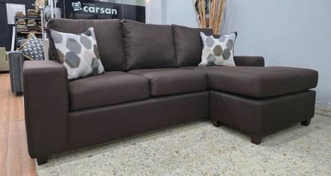 Dark Brown Sectional Sofa with Chaise