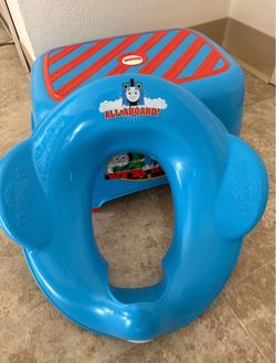 Thomas & Friends Easy Clean Potty Ring and Step Stool Measures 13.5x13.2x18 inches. Sturdy design Holds up to 100 lbs Thomas the Tank Engine Fisher-Pr