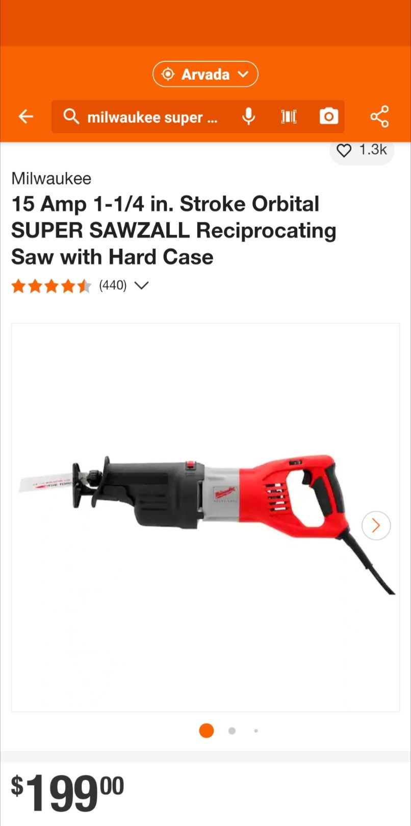 Milwaukee Orbital Super Sawzall .