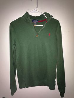 Polo Ralph Lauren Boys Quarter Zip Pullover Sweater Green XL (18-20)