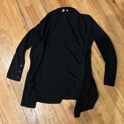 Black long sleeve cardigan Size small 