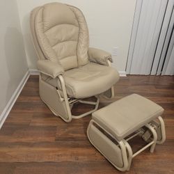 Genuine Leather Swivel Reclining And Rocking Chair 