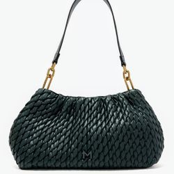 MARELLA "Gift" Woven Shoulder Bag in Pleated PU Leather (EUC)
