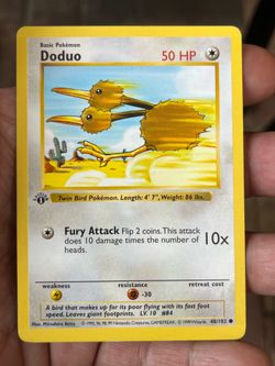 Doduo 1st Edition Shadowless 48/102 Base Set LP Pokemon TCG vintage WOTC 1999