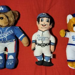 Dodgers Teddy Bear 12" Dodgers Vintage Rag Doll Player 11" 1/2 Dodgers Teddy Bear #2