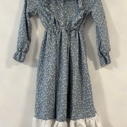 Blue Flower Girls Dress