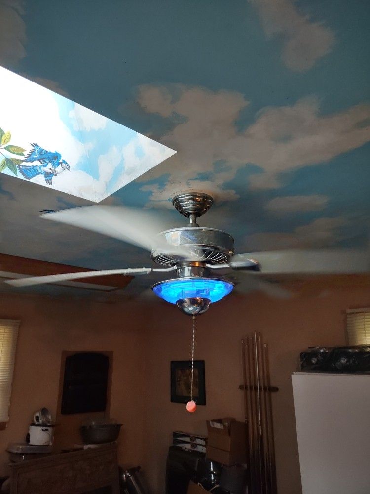 Rare Hampton Bay Blue Neon Ceiling Fan