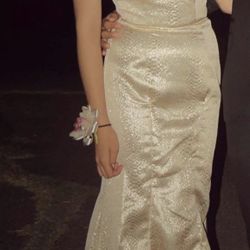 Gold/pearl Prom Dress