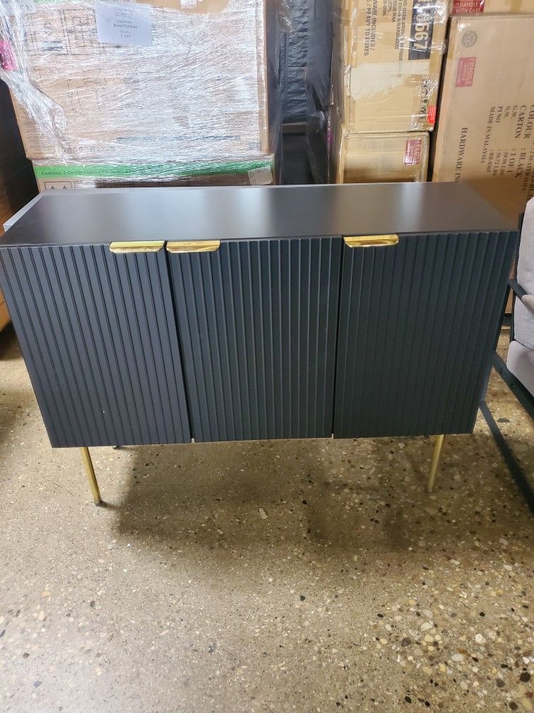 Beautiful Black Mid Century Modern Style Buffet (New)h