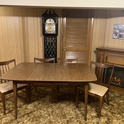 Vintage Folding Dining Table & 4 Chairs