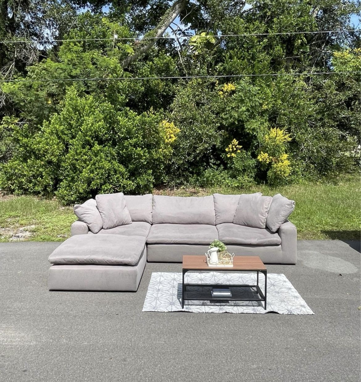 Gray Cloud Couch Reversible Modular Sectional  [FREE Delivery🚚]