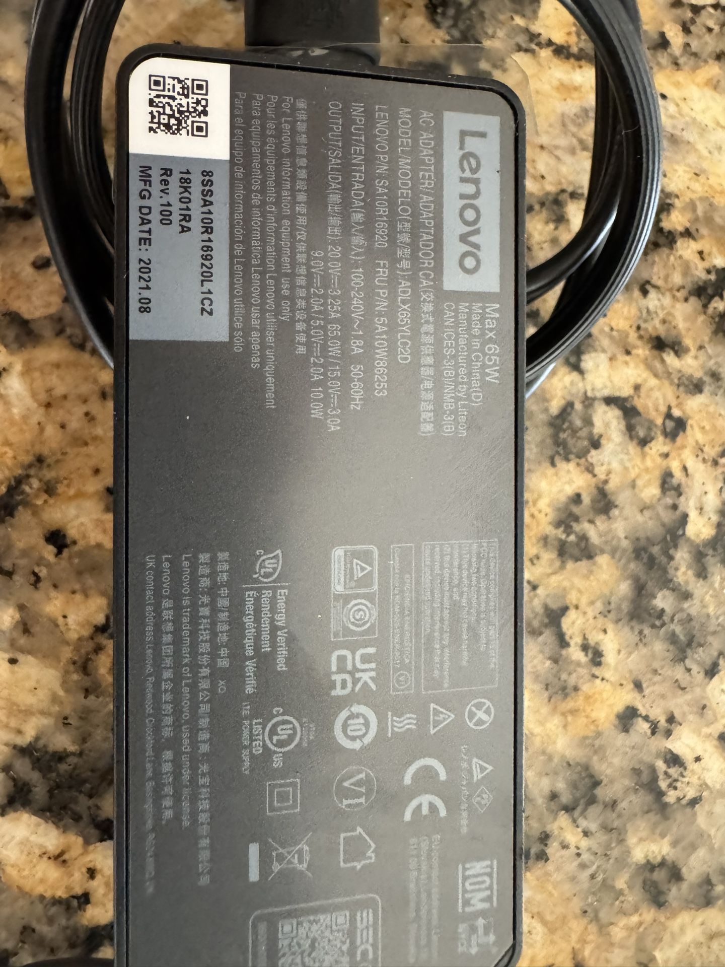 Lenovo 65 Watt AC Power Adapter