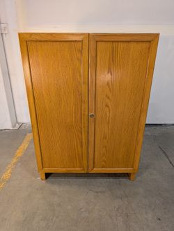 Warehouse sale***Warm Tone Wood Two-Door Storage Desk