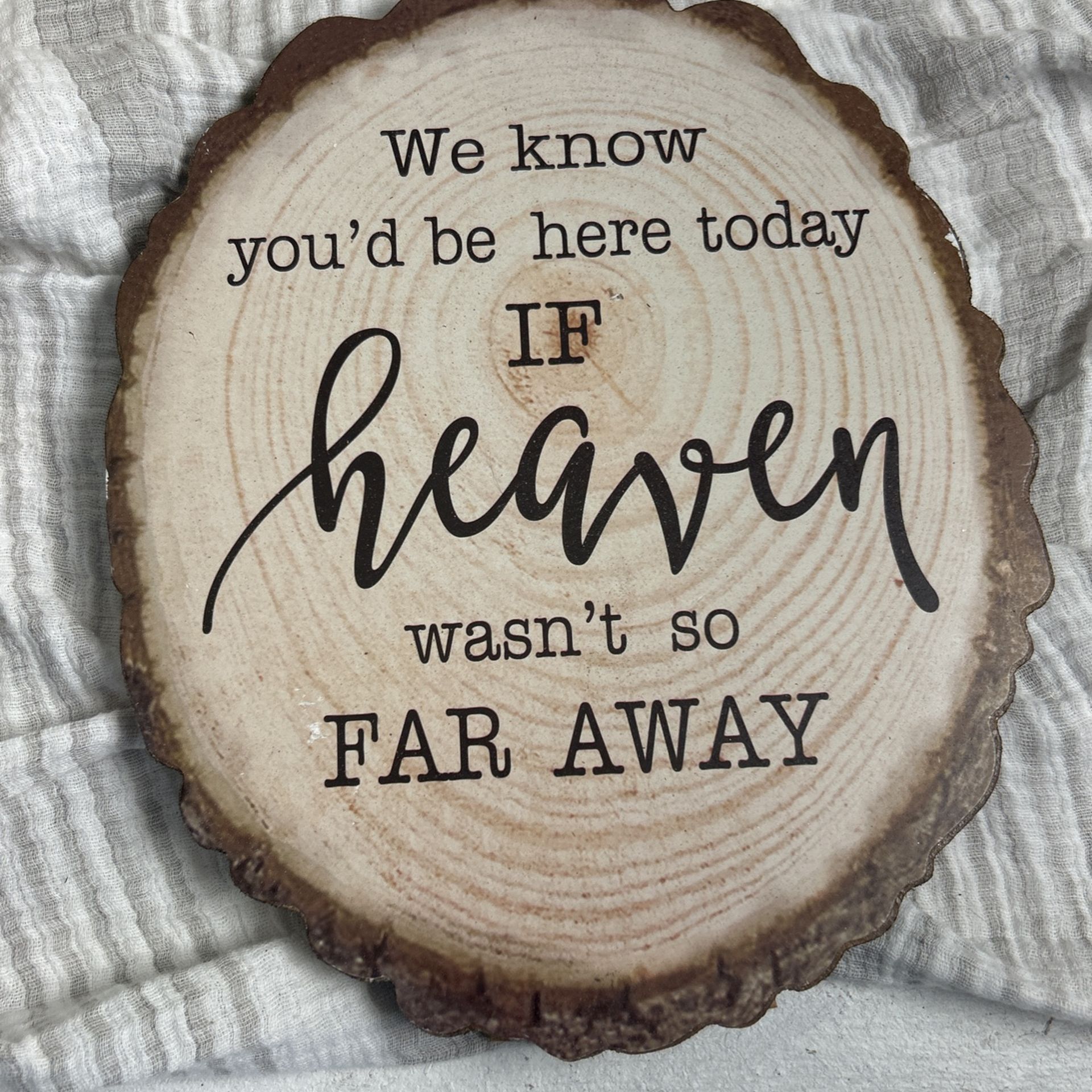 Elegant Blooms & Things Memorial Sign Faux Wood Slice Wedding Reception Photo Table Loved Ones Passed