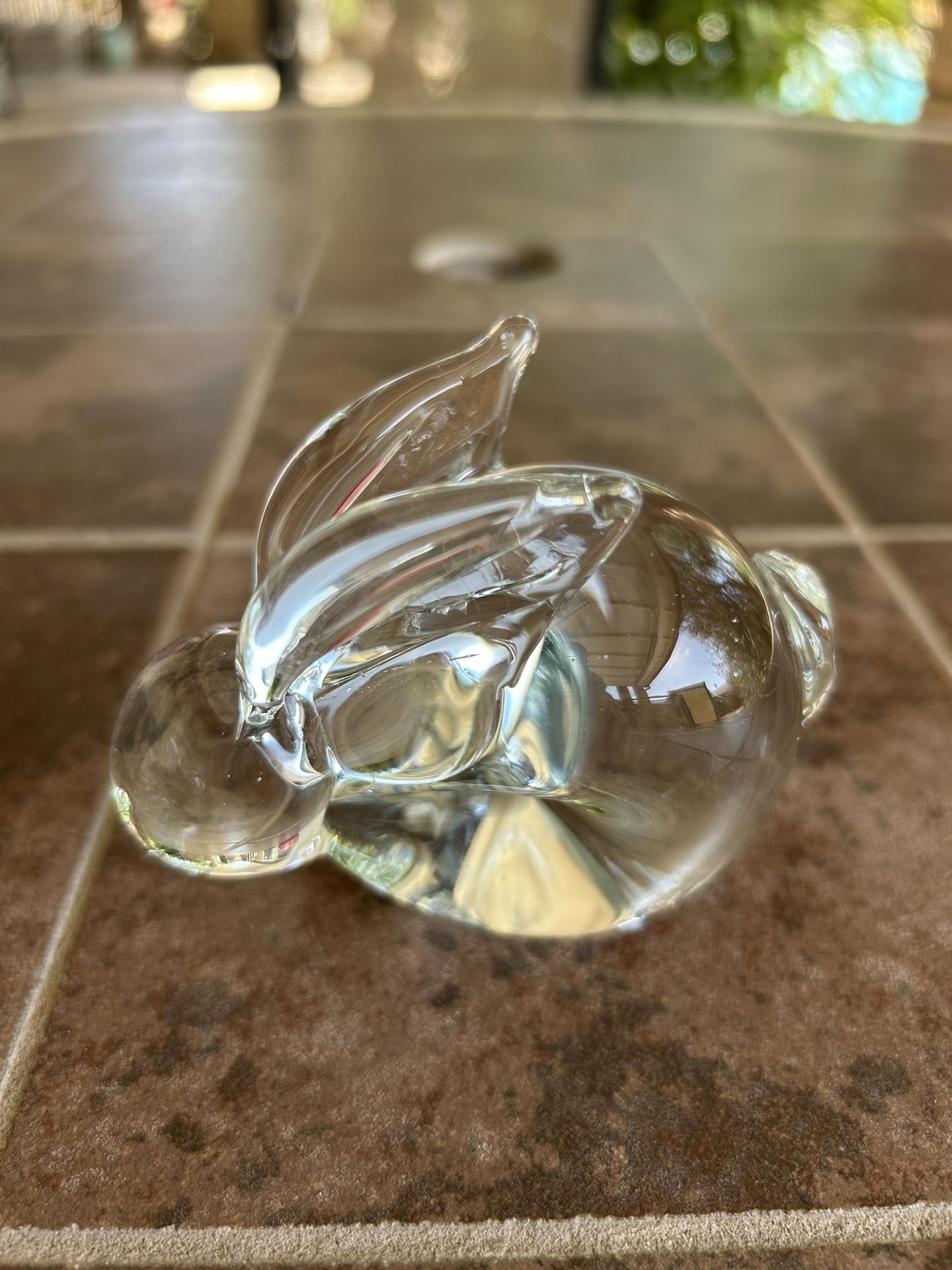 Glass Bunny Rabbit Paperweight