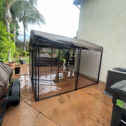12' x 12' Heavy-Duty Outdoor Dog Kennel with Canopy Frame