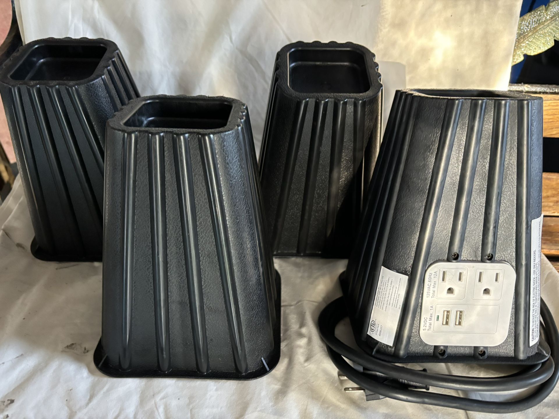 8" Bed Risers with Power & USB Outlets
