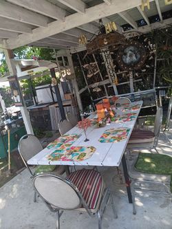 Out side table and chairs  8 chairs