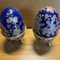 Egg Shaped Trinket Boxes