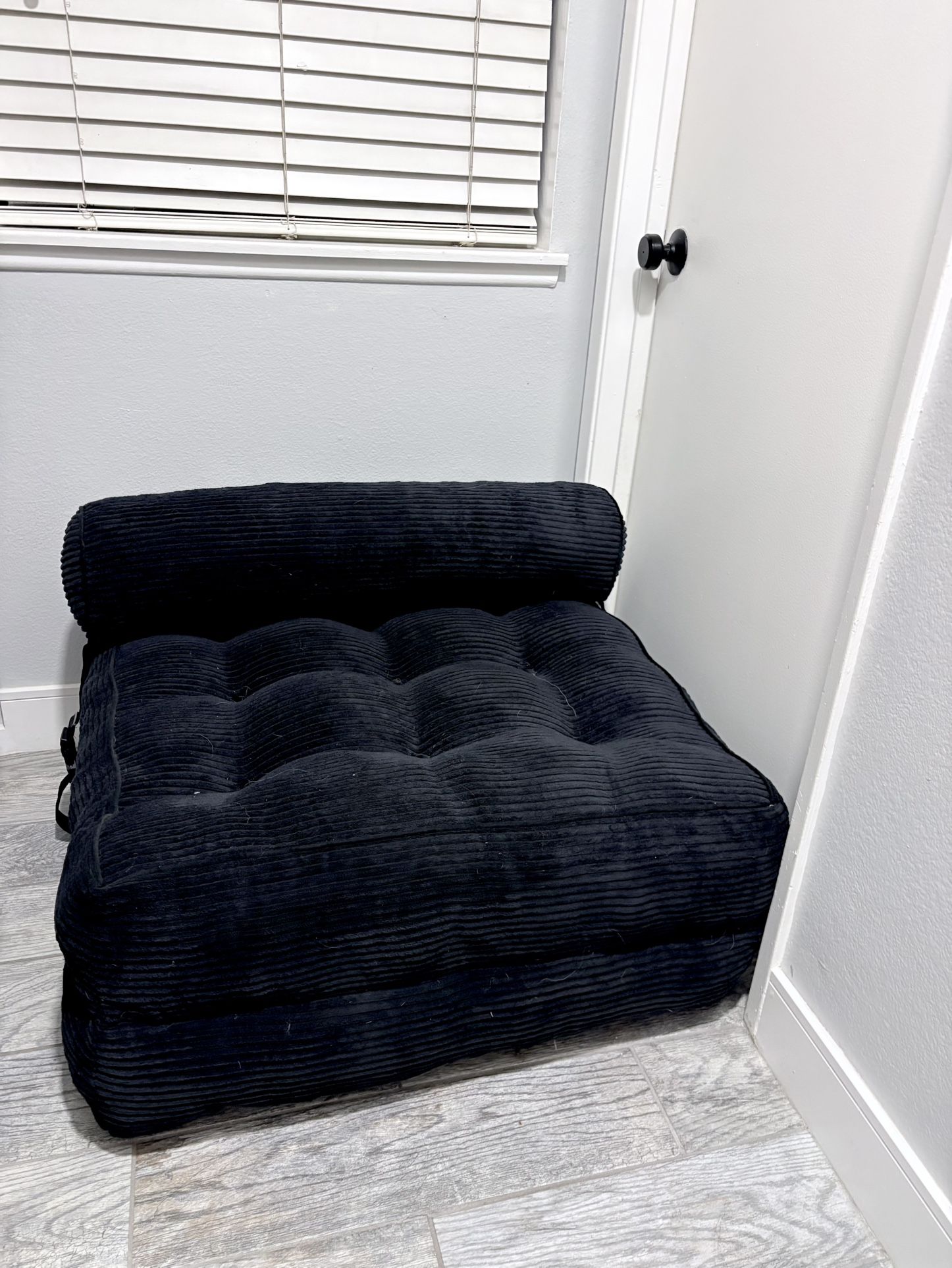 Folding Sofa Bed Chair Twin Mattress Memory foam black