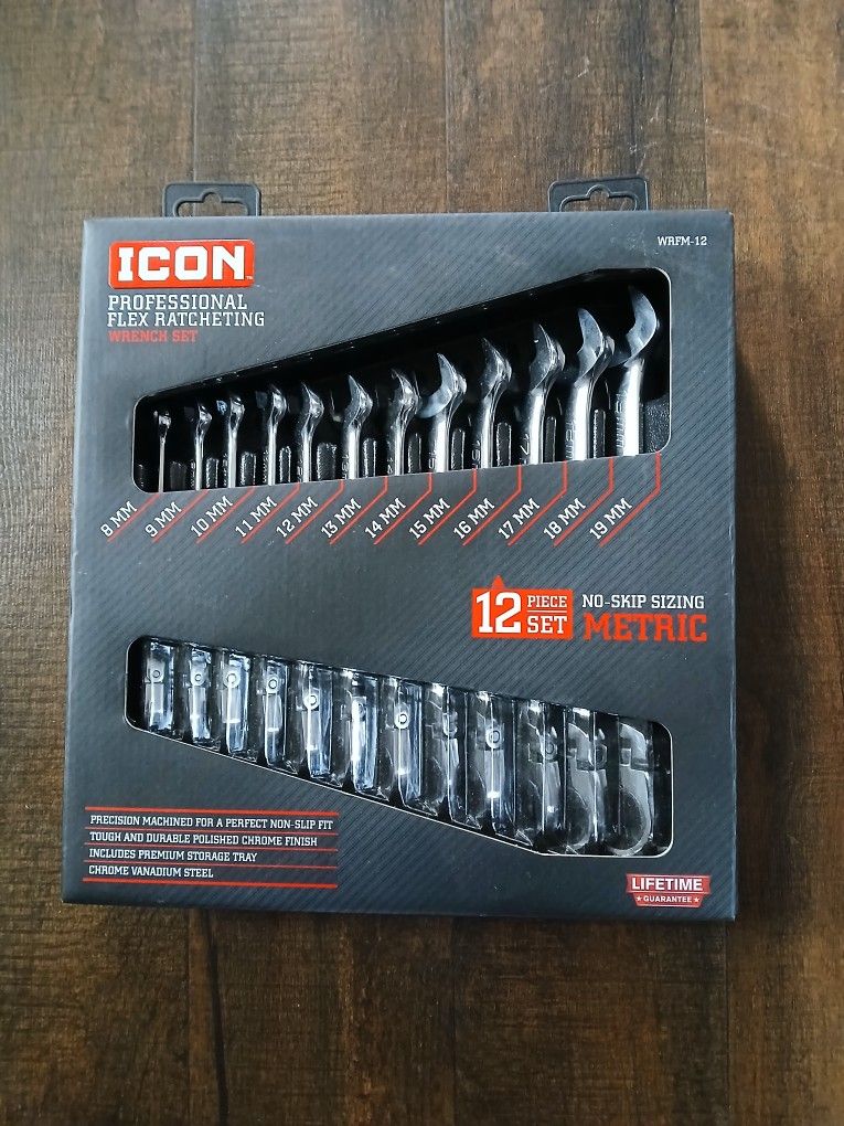Icon Flex Head Ratchet Ratcheting Wrench Set
