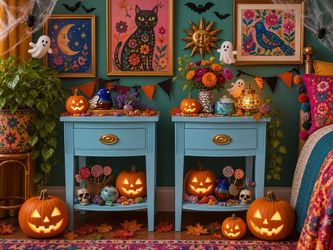 Beautiful Vintage Light Blue Nightstands
