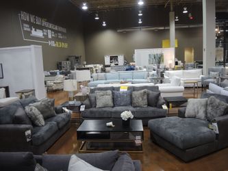 Catnapper Boulevard Steel 3pc Living Room (Sofa, Loveseat, Chaise) - Graphite Steel Gray (Two-Tone) | Cuddler Chair | Oversized Chair