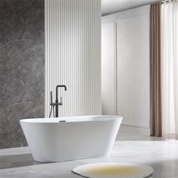 59" Freestanding Bathtub – Modern Soaking Tub