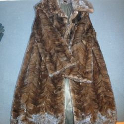 Classic Mink Fur Coat (Dark Brown) Long Coat