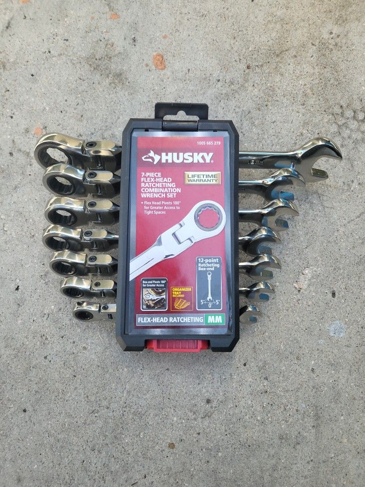 Husky 7Piece FlexHead Ratcheting Combination Wrench Set for Sale in