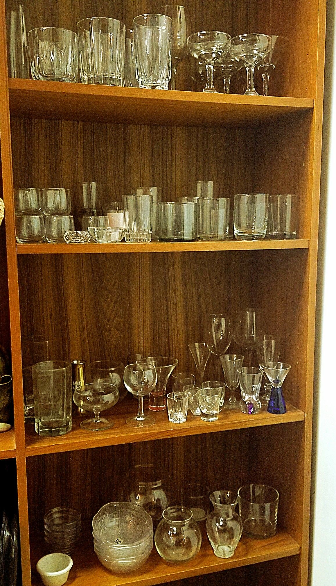 Glasses vases etc