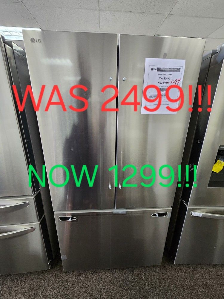 LG 27CF COUNTERDEPTH REFRIGERATOR 1299! 0 DOWN 0% FINANCING! 1YR WARRANTY! 48HR DELIVERY! 0 DOWN 0% FINANCING!