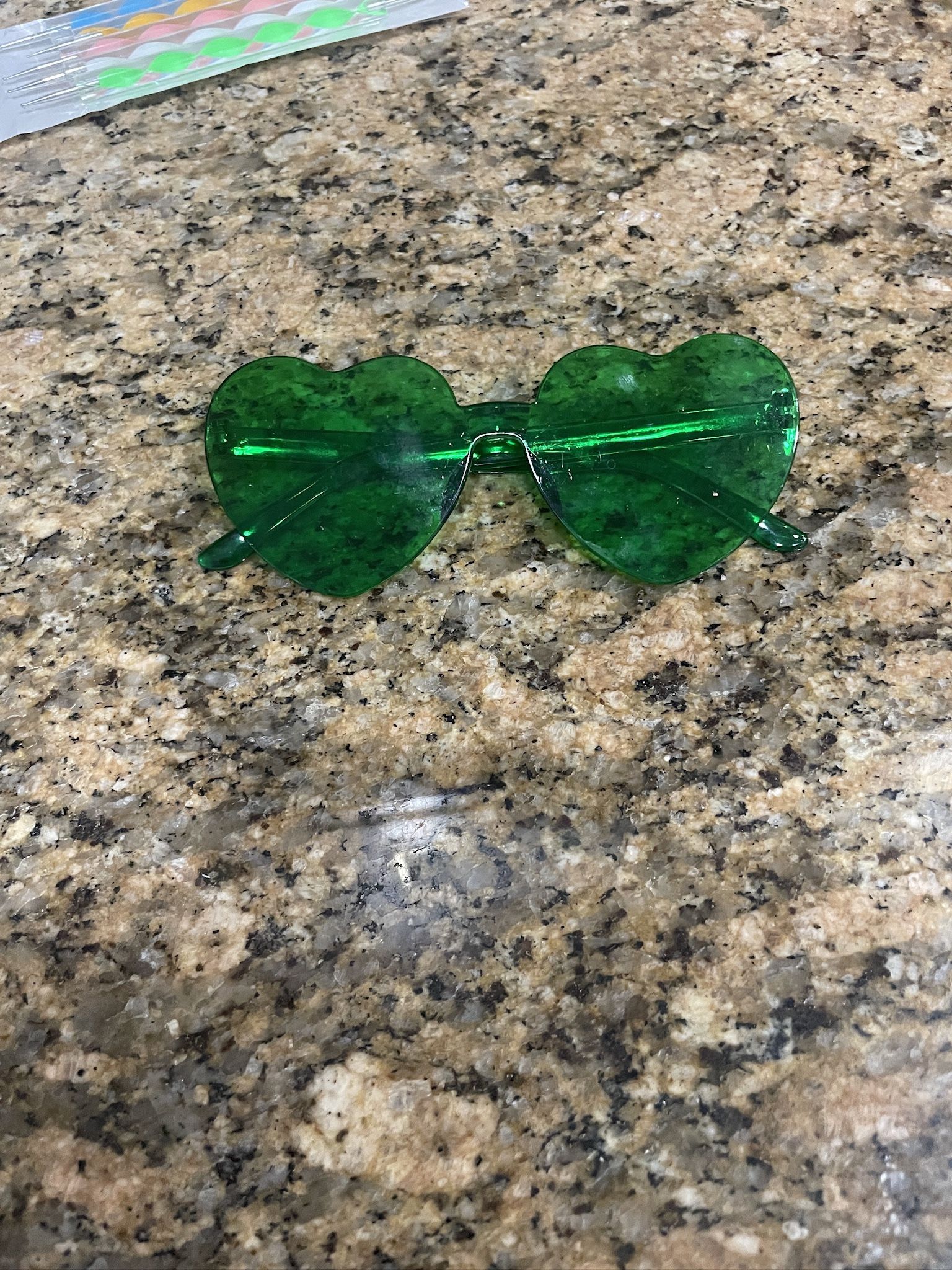 Green Heart Shaped Glasses