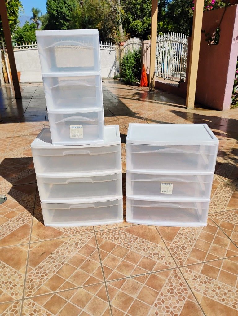 3 Plastic Drawers 