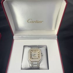 Two Tone Moissanite Cartier Santos