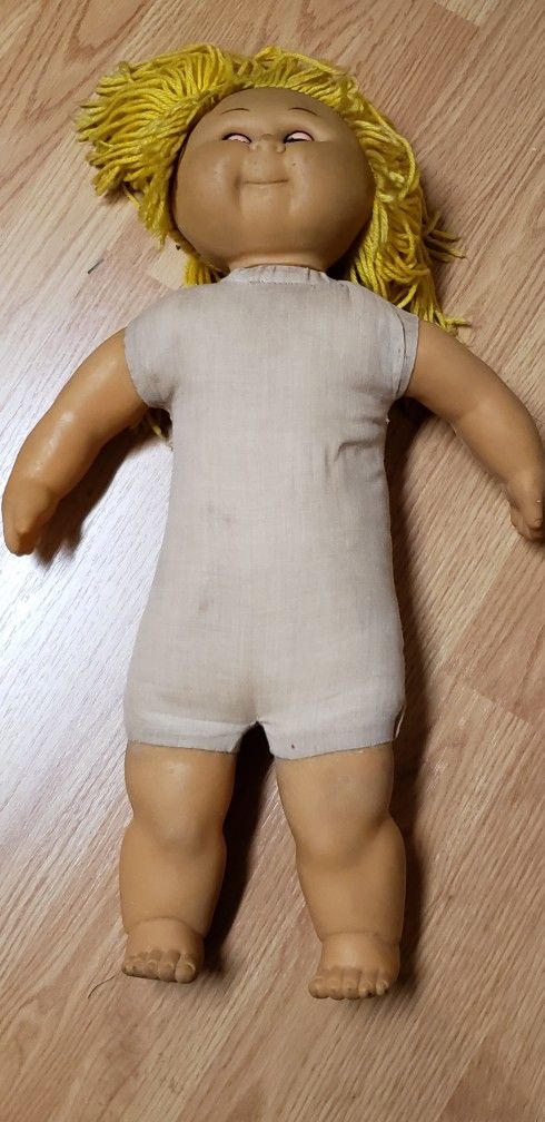 Vintage 1980's David Craft 20” Doll Yellow Hair Vinyl & Cloth