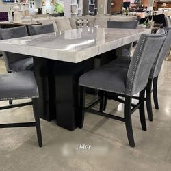 
◇ASK DISCOUNT COUPON☆ A lot of   Dining Room set options Have Delivery table buffet chairs《
Stockholm Gray Blue Black Counter Height Set  Faux Marble