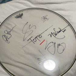 22’ Toto Signed Kick Drum Head 