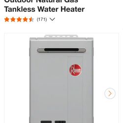 Reem Performance Plus Outdoor GasTankless Water Heater. 