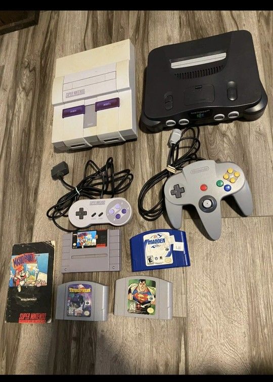 Super Nintendo & Nintendo 64 Console (No AV & Power Cords)