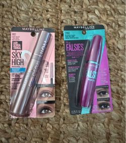 NEW! Maybelline Sky High & The Falsies Mascara Set - Black waterproof  very black