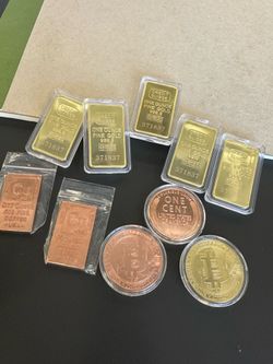 Gold bar and copper 10pcs $20